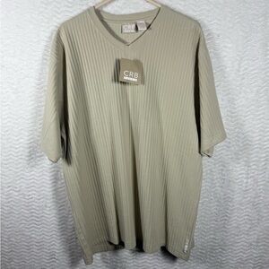 CBR Men's Short Sleeve Ribbed Tee in Beige